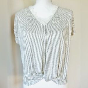 NWT Gray and White Striped Top